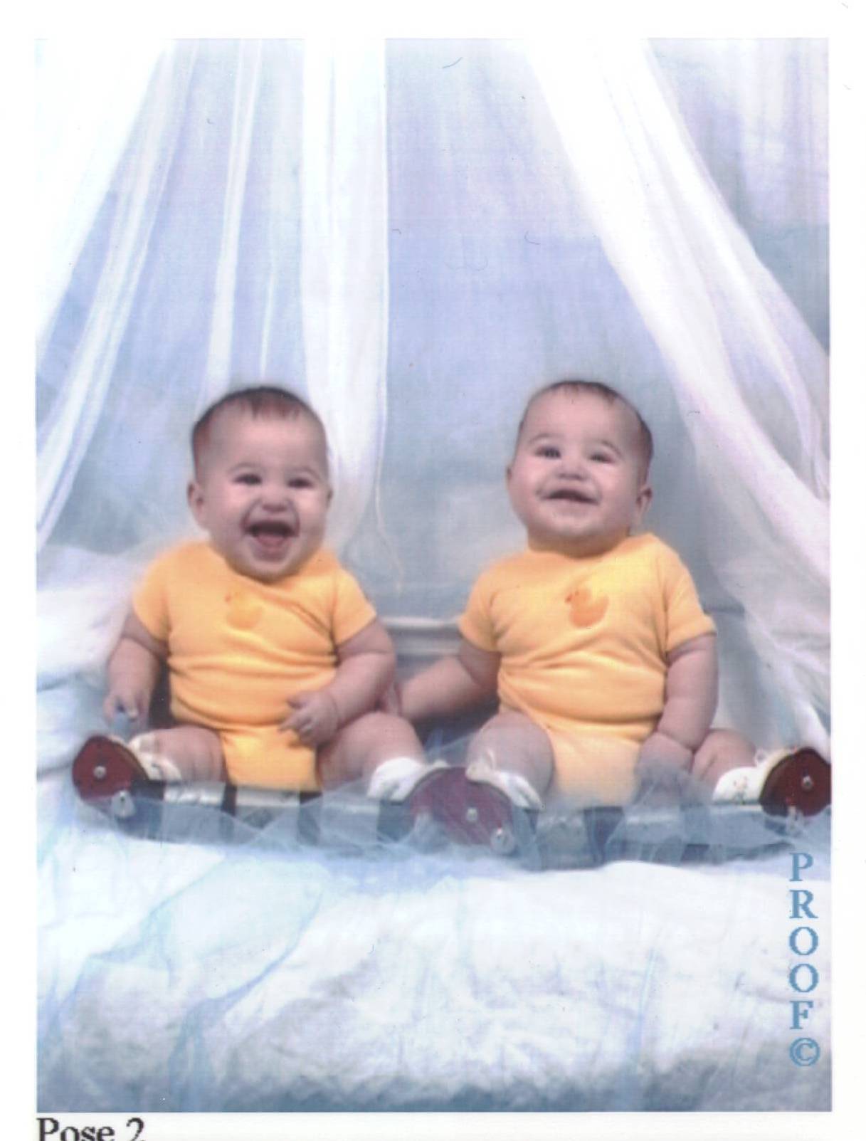 Jack on the left and John on the right at 6 months
